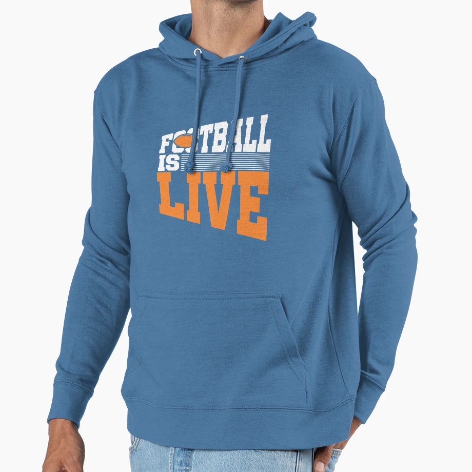 Football Is Live Sport Hoodie - Graphic Print for Adults - T-Shirt, Sweatshirt, Hoodie