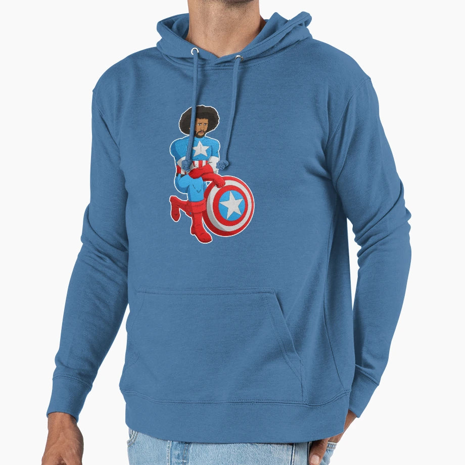 Kaeptain America Hoodie - Fun Novelty Design Men Women - T-Shirt, Sweatshirt, Hoodie