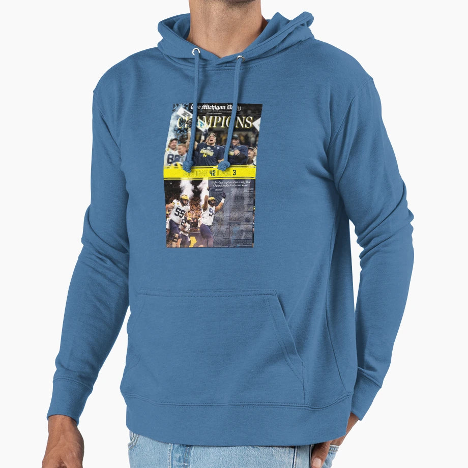 12 8 Michigan Daily Front Cover Hoodie - Unique Graphic Unisex - T-Shirt, Sweatshirt, Hoodie