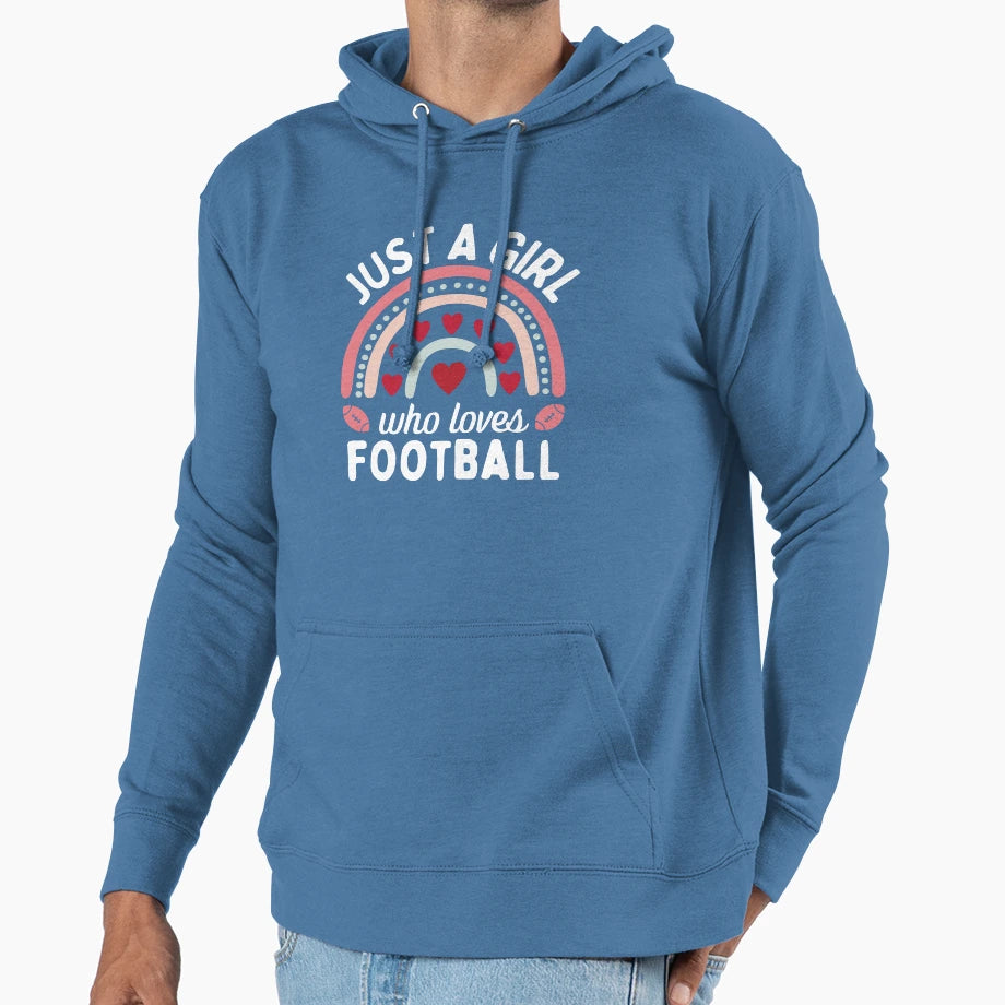 Just Who Loves Football Hoodie - Aesthetic Graphic Unisex - T-Shirt, Sweatshirt, Hoodie