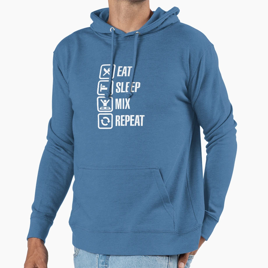 Eat Sleep Mix Repeat Hoodie - Trendy Graphic Men Women - T-Shirt, Sweatshirt, Hoodie