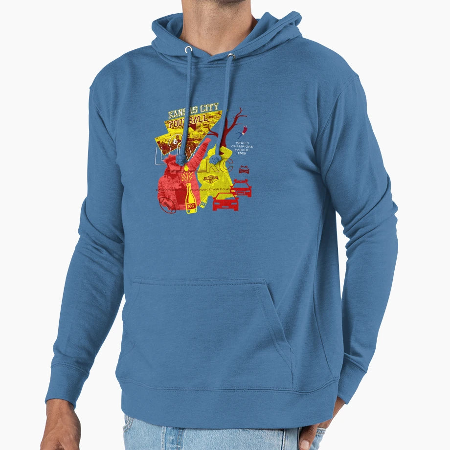 Kansas City Football Parade Hoodie - Aesthetic Graphic for Adults - T-Shirt, Sweatshirt, Hoodie