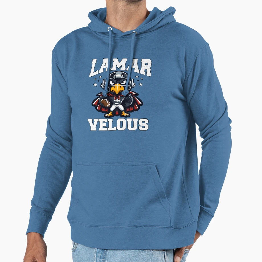 Lamar More Like Lamarvelous Football Hoodie - Minimalist Print for Adults - T-Shirt, Sweatshirt, Hoodie
