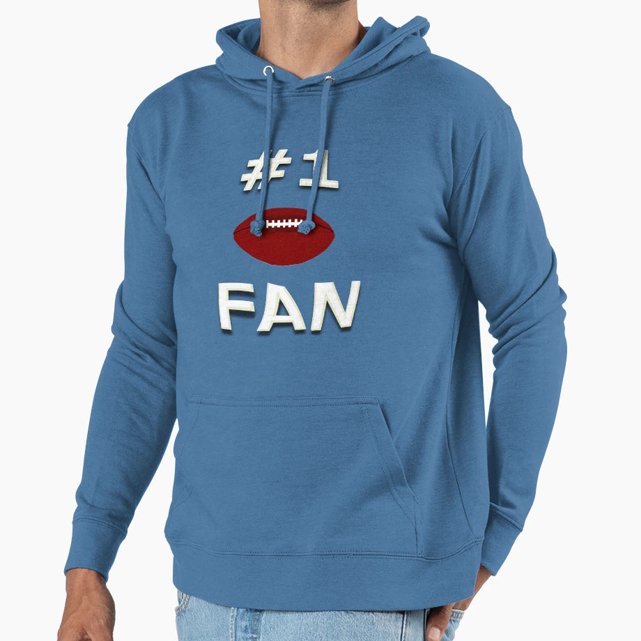 Number One Football Fan Hoodie - Graphic Print Unisex - T-Shirt, Sweatshirt, Hoodie