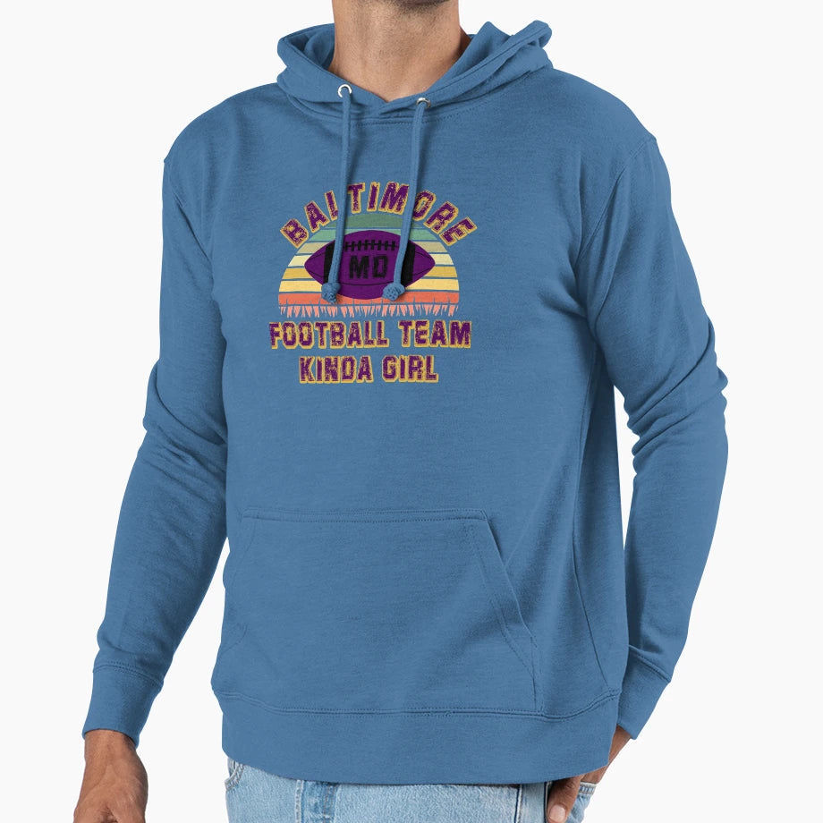 Baltimore Ravens Football Team Kinda Jersey Hoodie - Novelty Apparel Unisex - T-Shirt, Sweatshirt, Hoodie