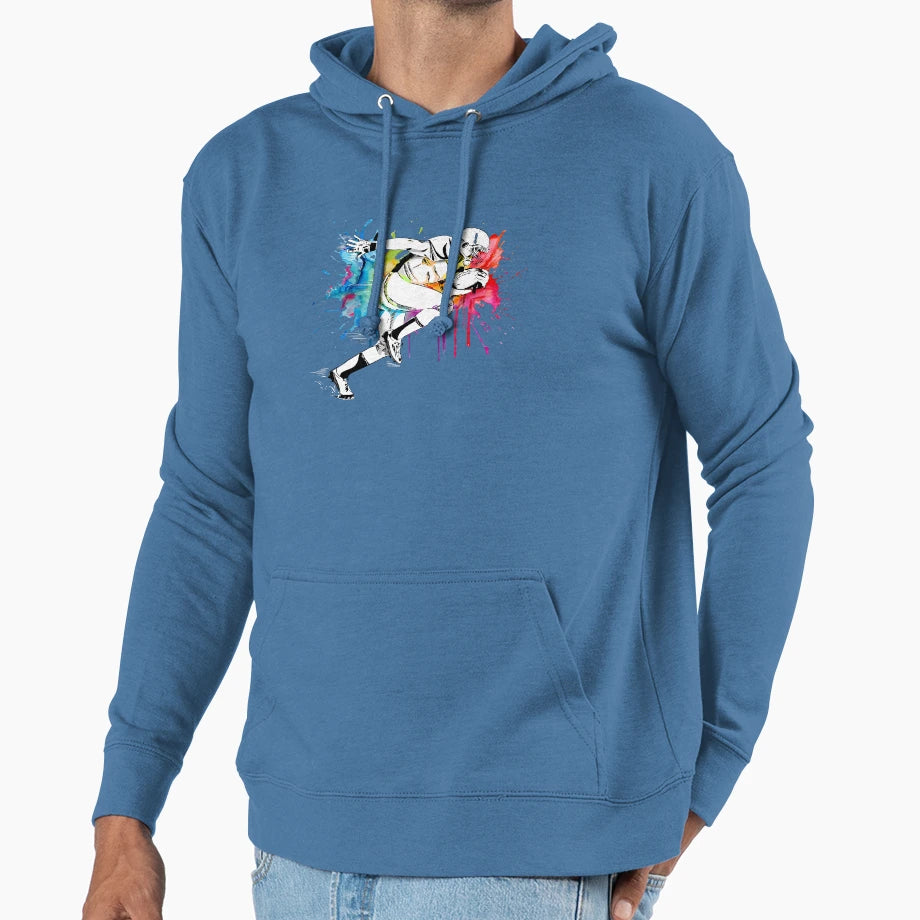 American Football Player Paint Hoodie - Minimalist Print Unisex - T-Shirt, Sweatshirt, Hoodie