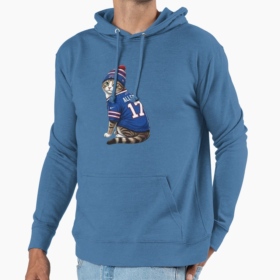 Cat Footlball Hoodie - Minimalist Print Men Women - T-Shirt, Sweatshirt, Hoodie