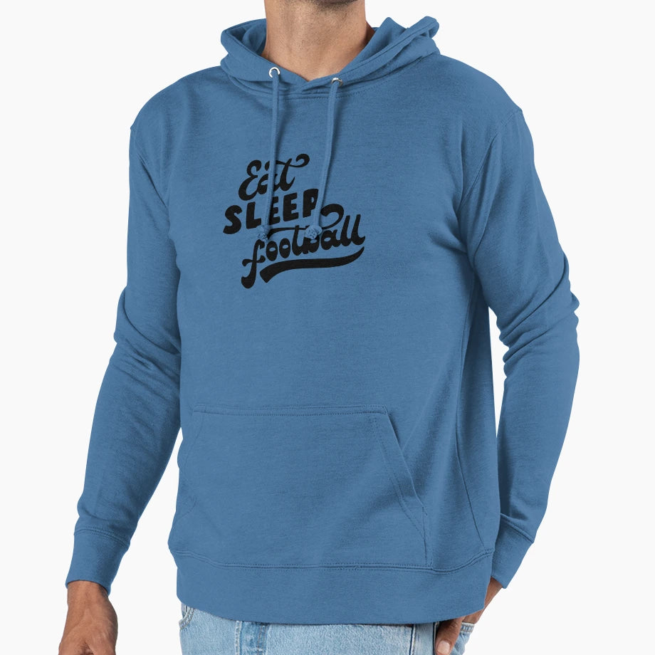 Eat Sleep Football Hoodie - Custom Art Print Unisex - T-Shirt, Sweatshirt, Hoodie