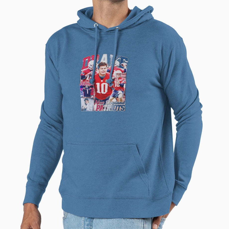 Drake Maye New England Collage Hoodie - Streetwear Style Men Women - T-Shirt, Sweatshirt, Hoodie