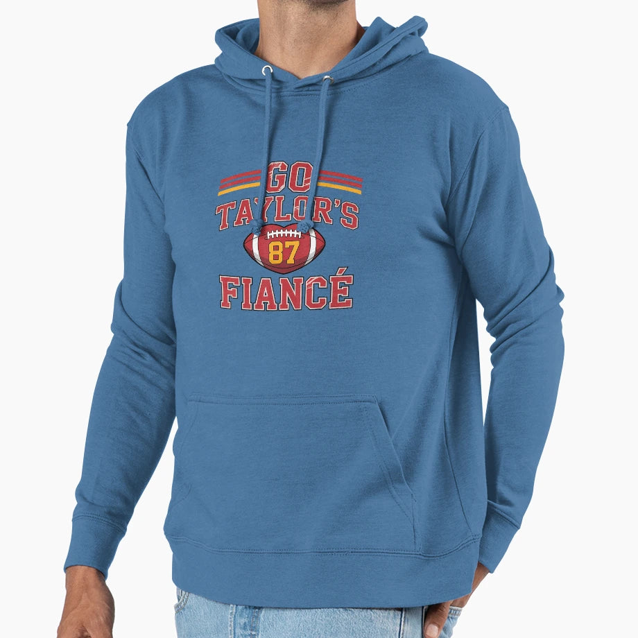 Football Heart Number 87 Go Team Game Hoodie - Trendy Graphic for Adults - T-Shirt, Sweatshirt, Hoodie