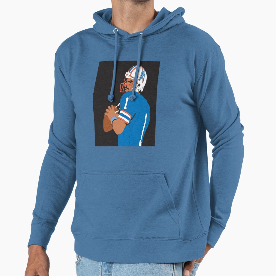 Great Quarterback Warren Moon Hoodie - Minimalist Print for Adults - T-Shirt, Sweatshirt, Hoodie