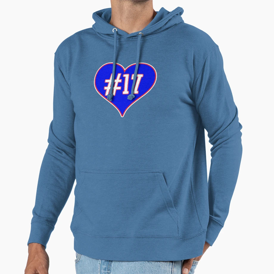 Red White Blue 17 Heart Josh Buffalo Hoodie - Unique Graphic for Adults - T-Shirt, Sweatshirt, Hoodie