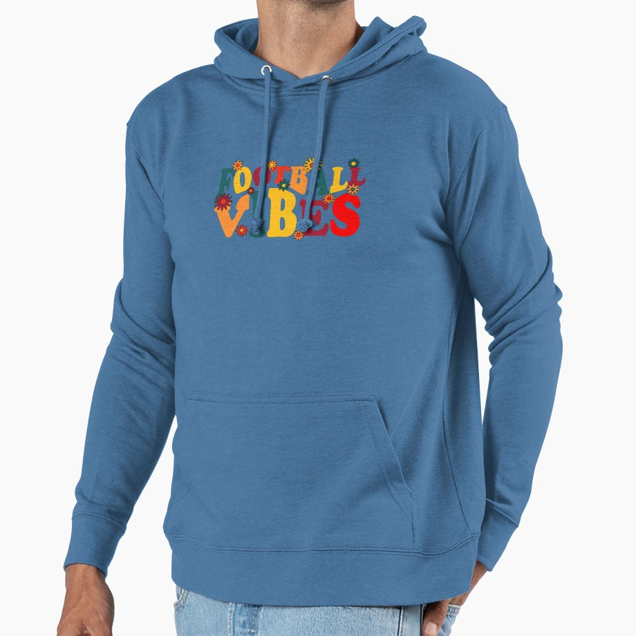 Football Vibes Groovy Hoodie - Casual Everyday Wear Men Women - T-Shirt, Sweatshirt, Hoodie