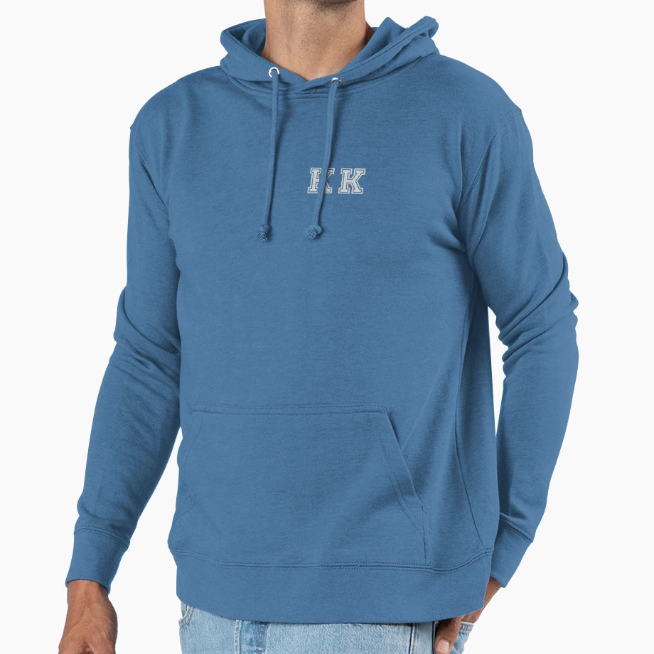 K K Varsity Initials Varsity Letters Hoodie - Aesthetic Graphic Unisex - T-Shirt, Sweatshirt, Hoodie