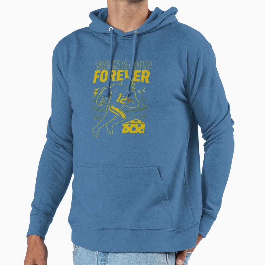 Green Bay Packers Grunge Football Hoodie - Casual Everyday Wear Men Women - T-Shirt, Sweatshirt, Hoodie