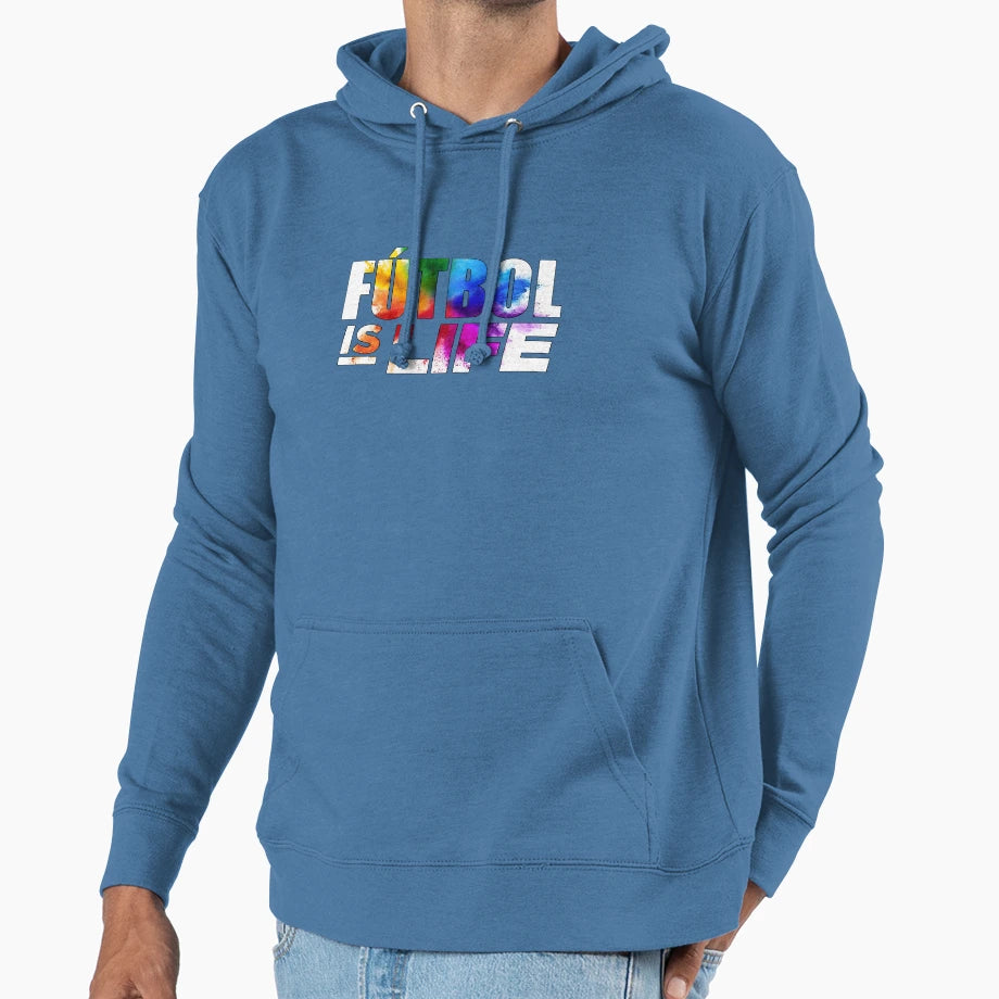 Logo Proud Futbol Is Life Gift Hoodie - Casual Everyday Wear Unisex - T-Shirt, Sweatshirt, Hoodie