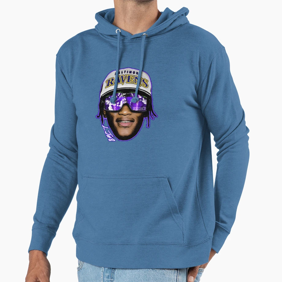 Lamar Baltimore Sunglasses Hoodie - Custom Art Print for Adults - T-Shirt, Sweatshirt, Hoodie