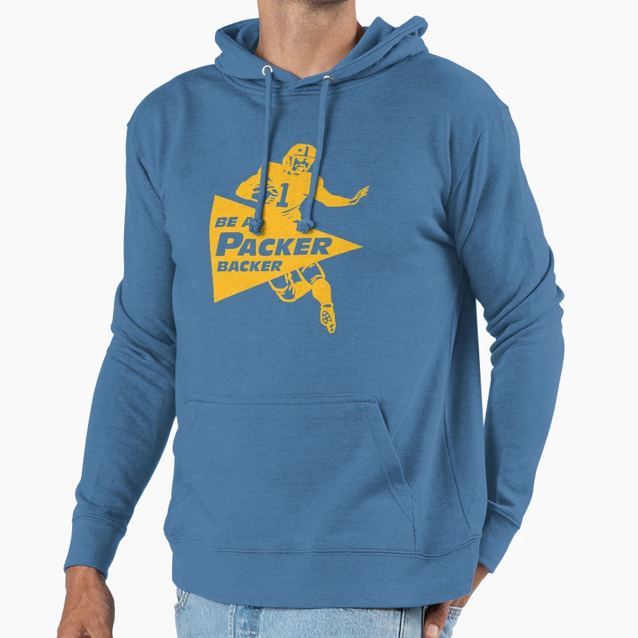 Be Packer Backer Runner Yellow Hoodie - Unique Graphic Men Women - T-Shirt, Sweatshirt, Hoodie