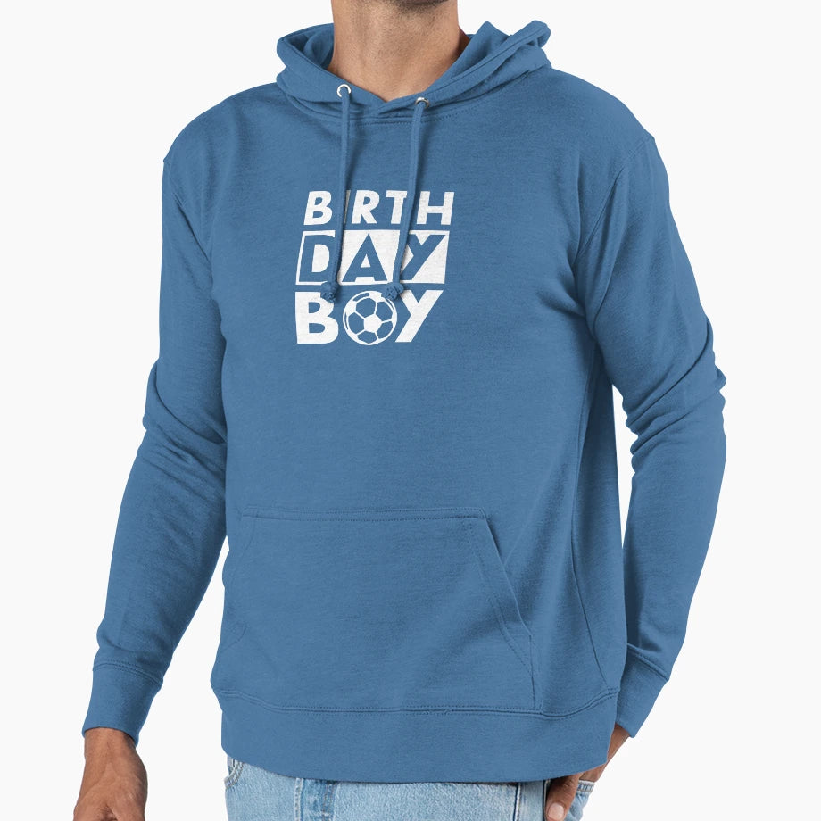 Soccer Football Birthday Hoodie - Minimalist Print for Adults - T-Shirt, Sweatshirt, Hoodie