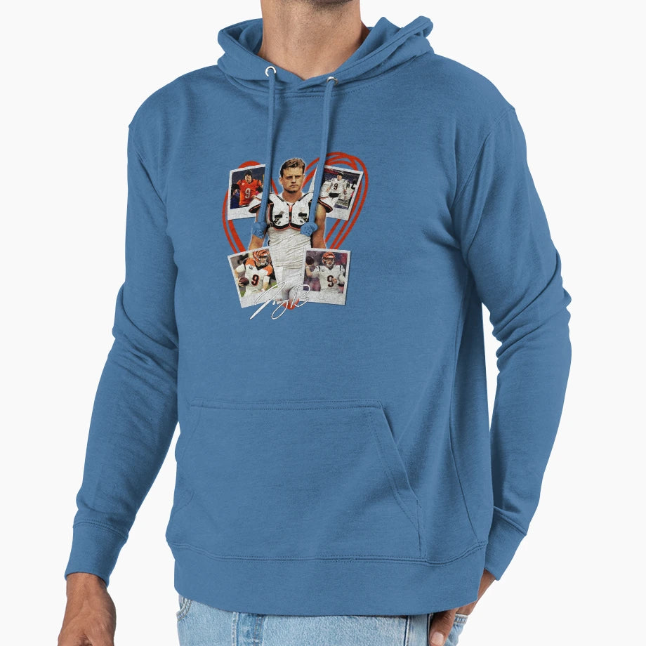 JB Heart Hoodie - Casual Everyday Wear Men Women - T-Shirt, Sweatshirt, Hoodie