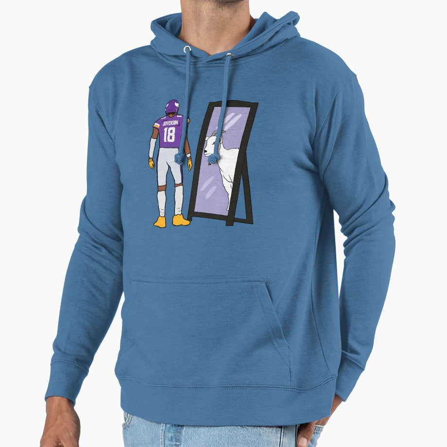 JJ Mirror Goat Hoodie - Fun Novelty Design Men Women - T-Shirt, Sweatshirt, Hoodie