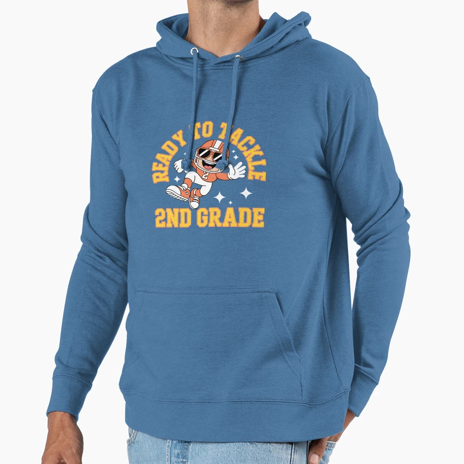 Ready To Tackle 2Nd Grade First Day Hoodie - Minimalist Print for Adults - T-Shirt, Sweatshirt, Hoodie