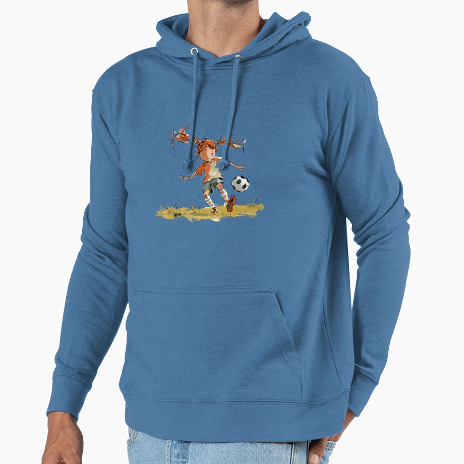 Little Playing Soccer Hoodie - Custom Art Print Unisex - T-Shirt, Sweatshirt, Hoodie