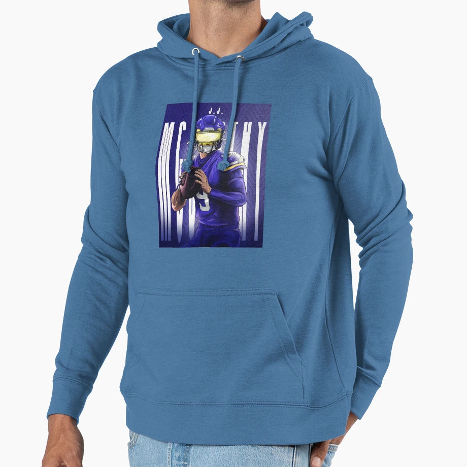 Minnesota Vikings Qb Jj Mccarthy Hoodie - Trendy Graphic Men Women - T-Shirt, Sweatshirt, Hoodie