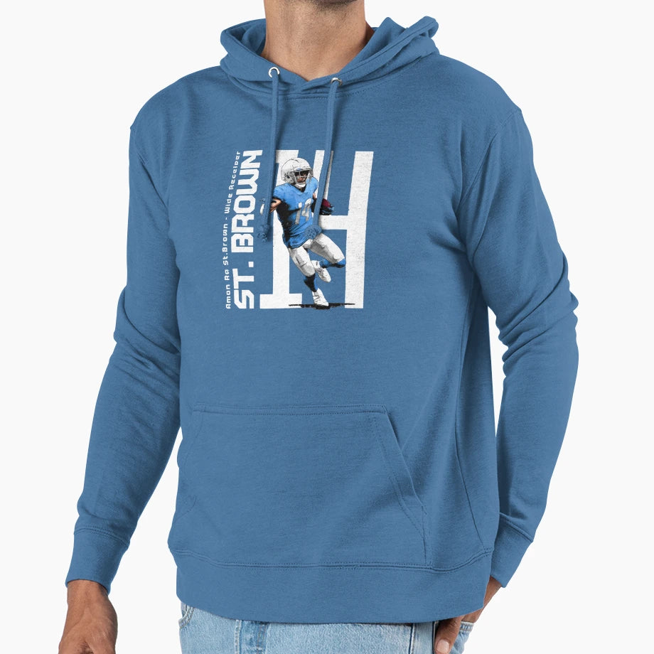 Amon Ra St Brown 14 Hoodie - Fun Novelty Design Unisex - T-Shirt, Sweatshirt, Hoodie