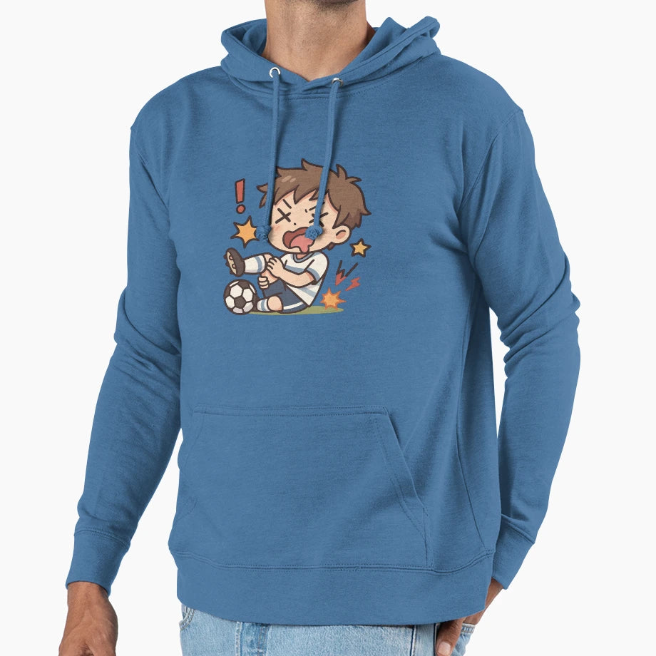 Chibi Soccer Player Faking Foul Kawaii Hoodie - Trendy Graphic Unisex - T-Shirt, Sweatshirt, Hoodie