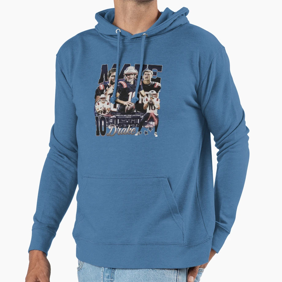 Drake Maye Bootleg 90S Hoodie - Streetwear Style for Adults - T-Shirt, Sweatshirt, Hoodie