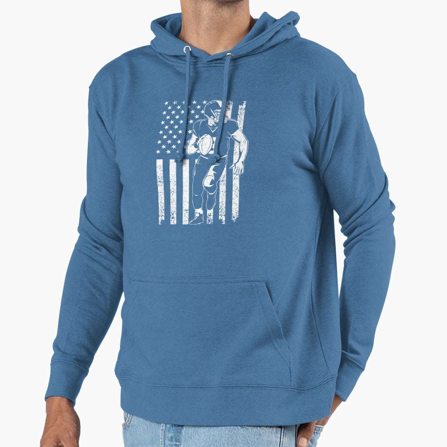 Football 4Th July Football Player Lineman Hoodie - Minimalist Print Unisex - T-Shirt, Sweatshirt, Hoodie