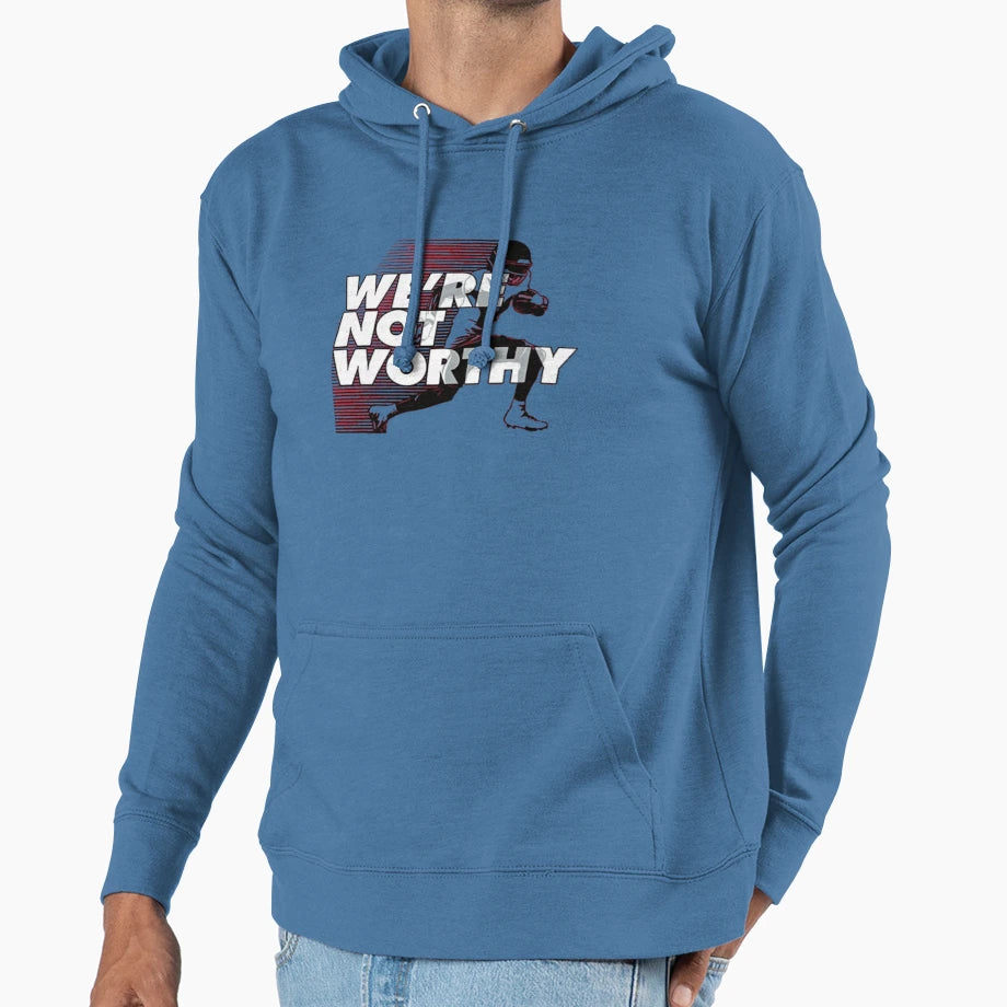 Were Not Worthy Football Sports Fans Hoodie - Custom Art Print Men Women - T-Shirt, Sweatshirt, Hoodie