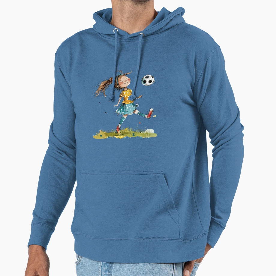 Little Playing Soccer Hoodie - Trendy Graphic for Adults - T-Shirt, Sweatshirt, Hoodie