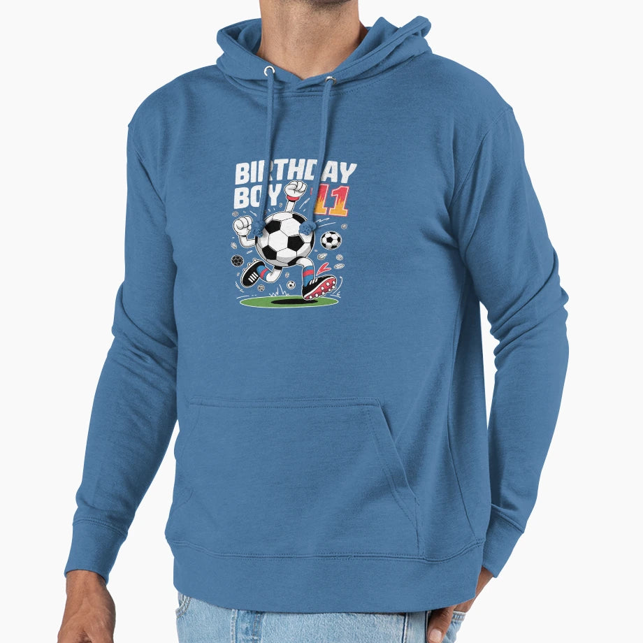 11Th Birthday Football Soccer 11 Year Hoodie - Fun Novelty Design Unisex - T-Shirt, Sweatshirt, Hoodie
