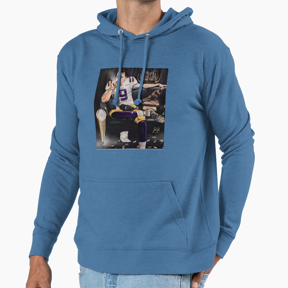 JB Smoking Cigar Painting Hoodie - Fun Novelty Design for Adults - T-Shirt, Sweatshirt, Hoodie