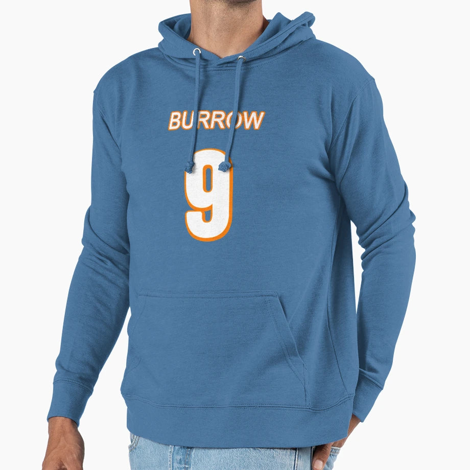 Burrow Jersey Hoodie - Custom Art Print Unisex - T-Shirt, Sweatshirt, Hoodie