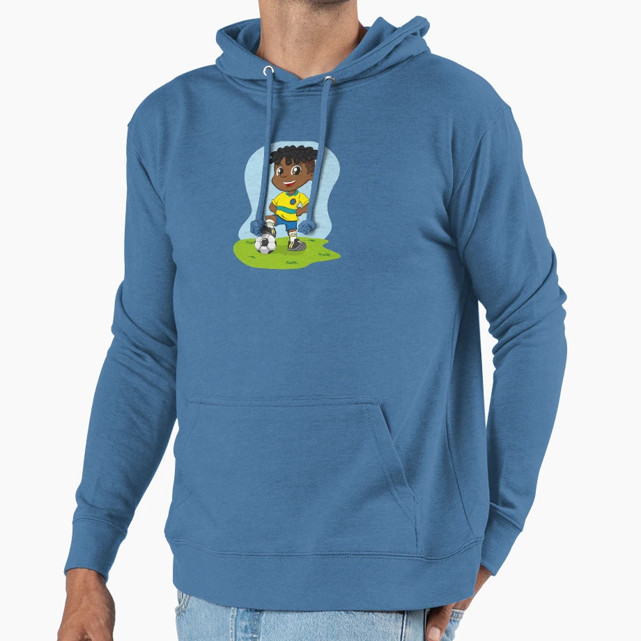 Afro Descendant Soccer Player Hoodie - Streetwear Style Unisex - T-Shirt, Sweatshirt, Hoodie