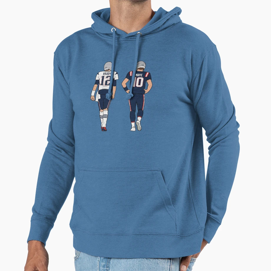 Drake Maye And Tb12 Hoodie - Trendy Graphic Men Women - T-Shirt, Sweatshirt, Hoodie