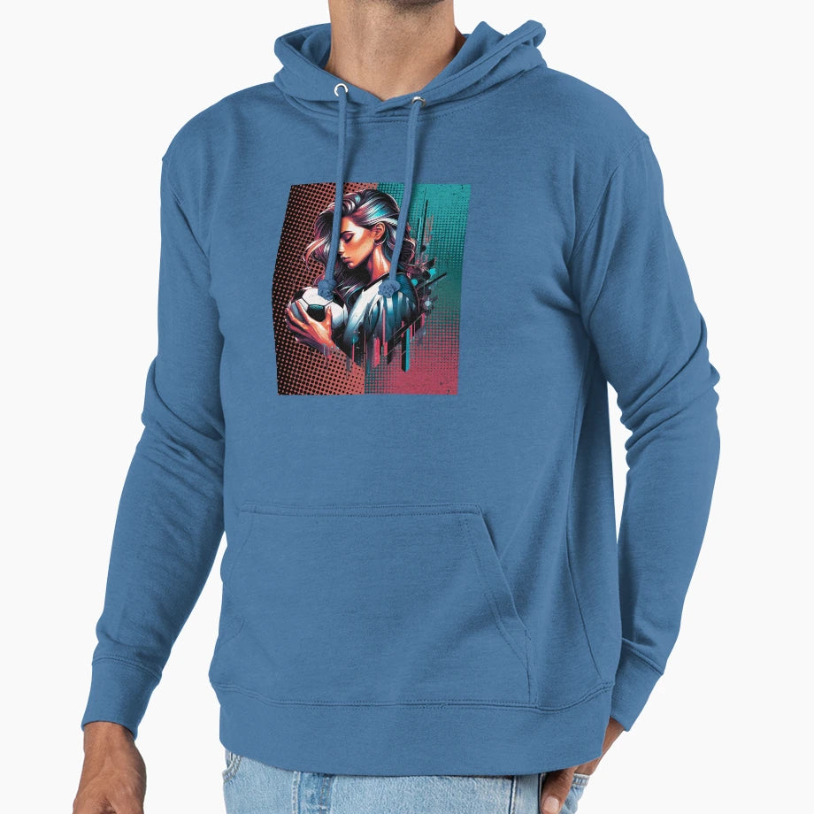 Female Soccer Hoodie - Minimalist Print Unisex - T-Shirt, Sweatshirt, Hoodie