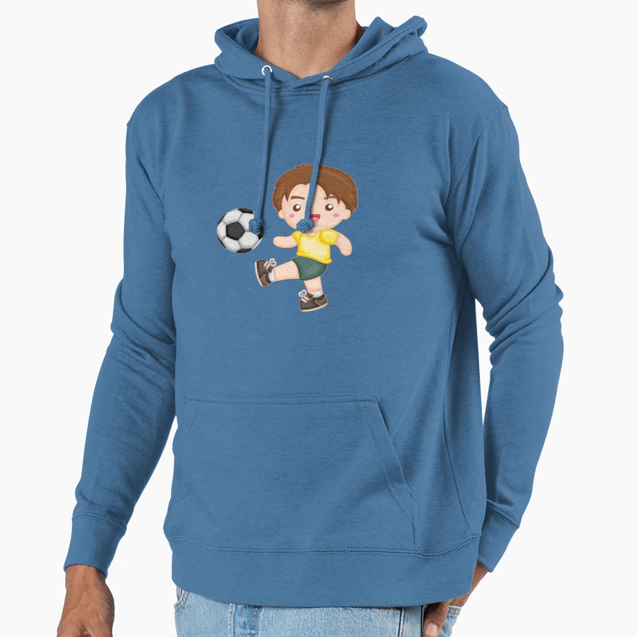 Little Kicking Soccer Ball Hoodie - Streetwear Style Unisex - T-Shirt, Sweatshirt, Hoodie