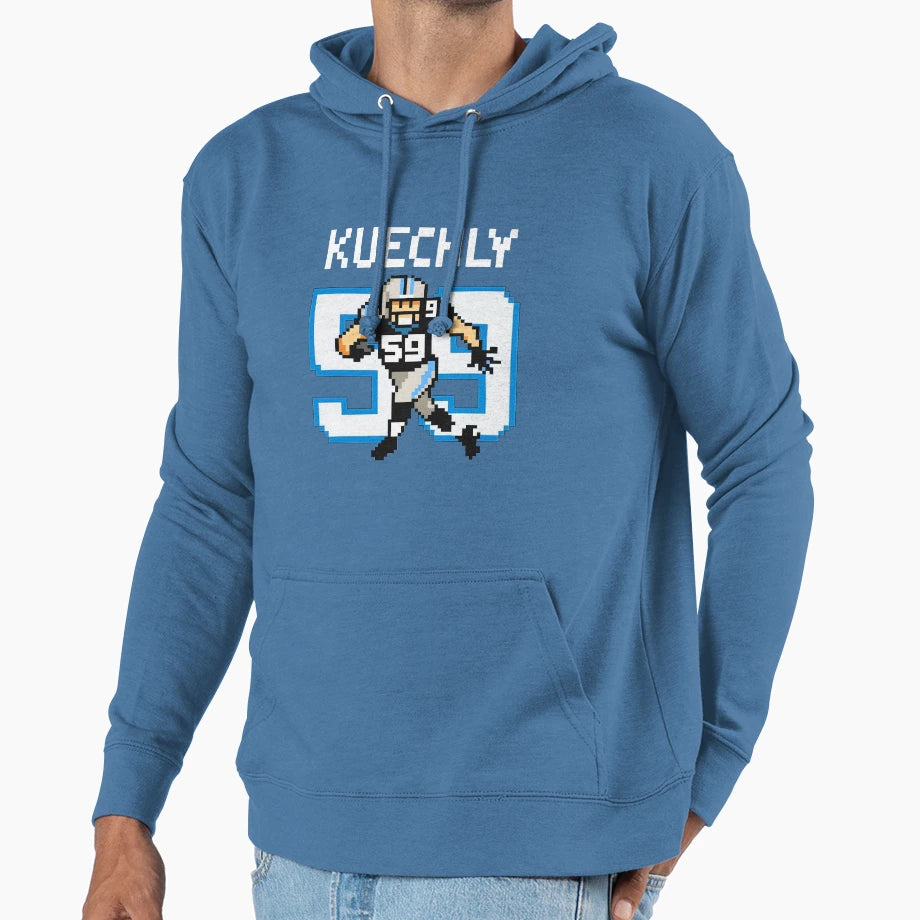Luke Kuechly 8 Bit Pixel Art Carolina Hoodie - Trendy Graphic Unisex - T-Shirt, Sweatshirt, Hoodie