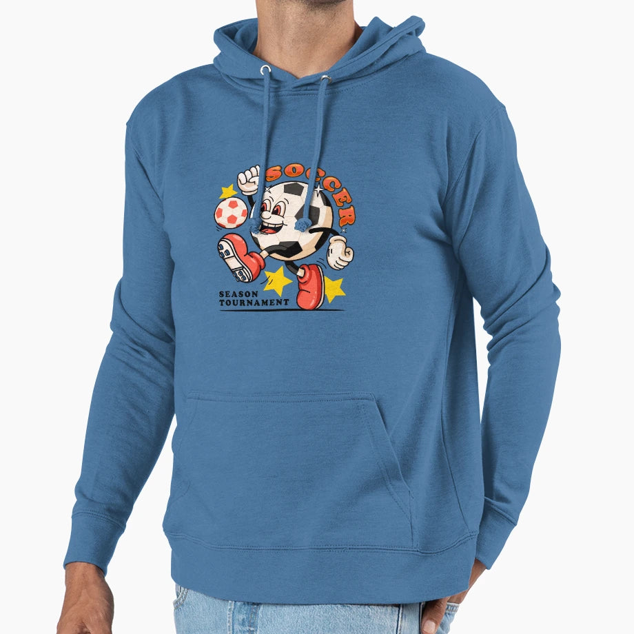 Soccer Soccer Mascot Character Hoodie - Graphic Print Unisex - T-Shirt, Sweatshirt, Hoodie
