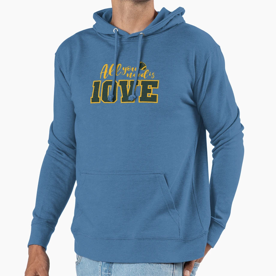 All You Need Is Love Football Hoodie - Novelty Apparel Unisex - T-Shirt, Sweatshirt, Hoodie