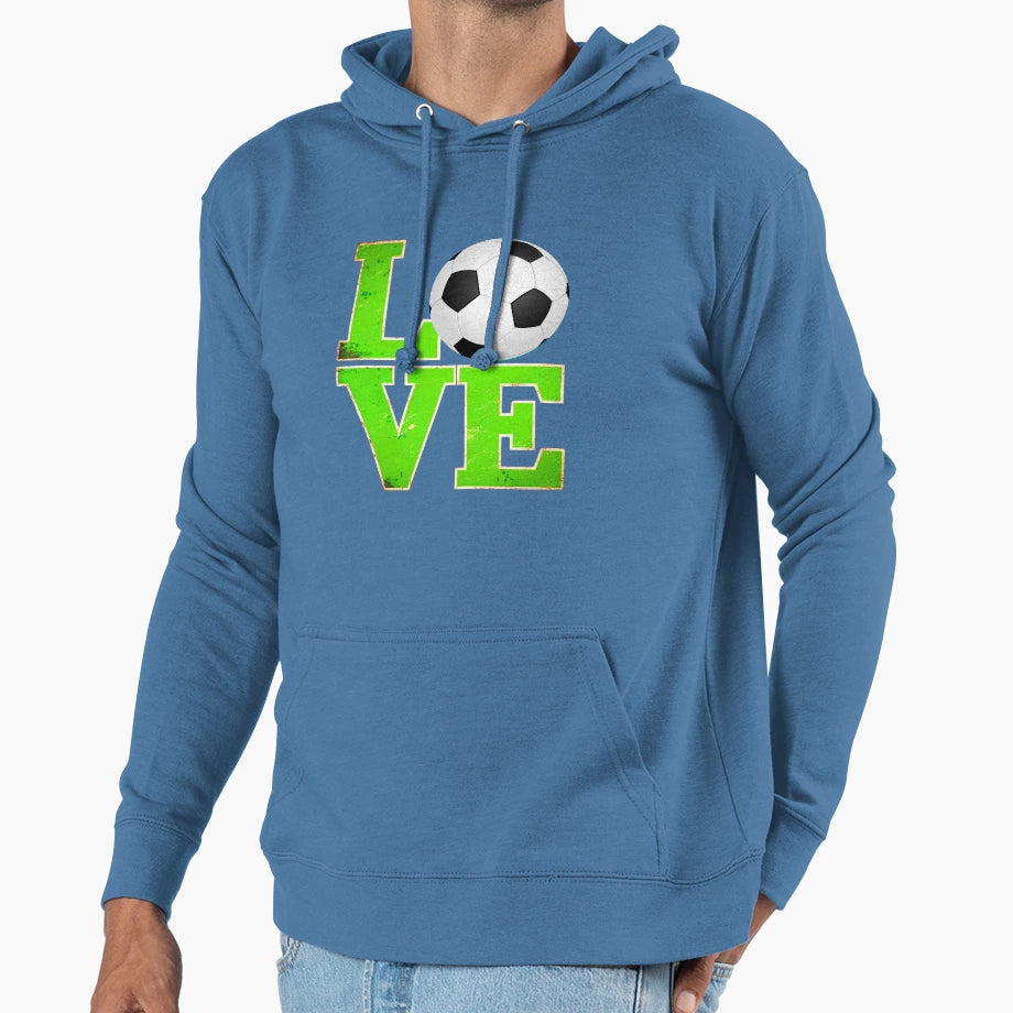 Love Soccer Football T-Shirt - Custom Art Print for Adults - T-Shirt, Sweatshirt, Hoodie