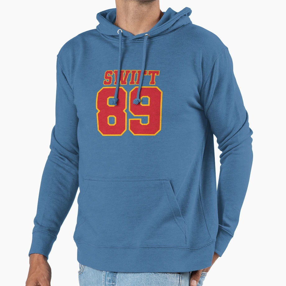 Swift Kelce 89 White Hoodie - Unique Graphic Unisex - T-Shirt, Sweatshirt, Hoodie