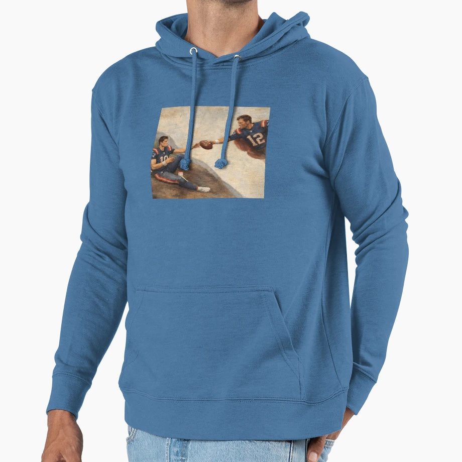 New England Football Brady And Maye Hoodie - Custom Art Print Men Women - T-Shirt, Sweatshirt, Hoodie