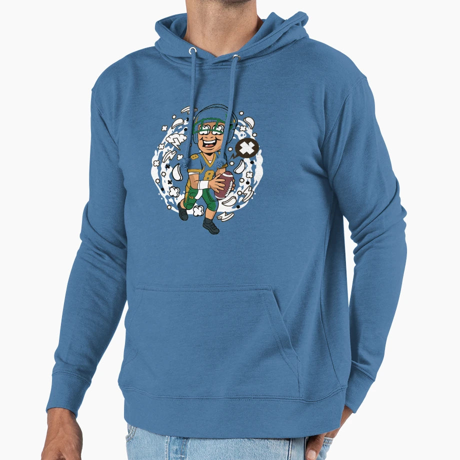 Football Player Hoodie - Unique Graphic for Adults - T-Shirt, Sweatshirt, Hoodie