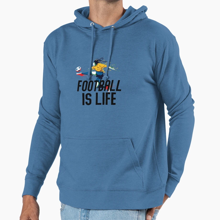 Football Is Life Hoodie - Streetwear Style Men Women - T-Shirt, Sweatshirt, Hoodie