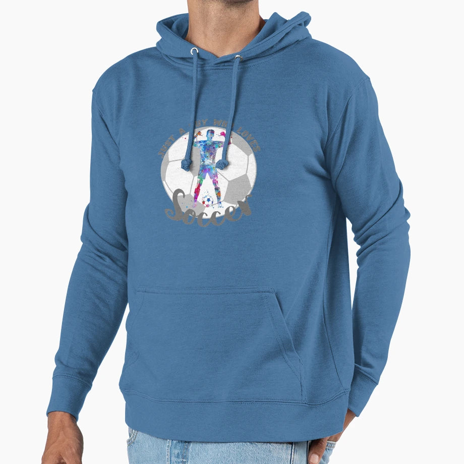 Male Soccer Player Hoodie - Aesthetic Graphic Men Women - T-Shirt, Sweatshirt, Hoodie